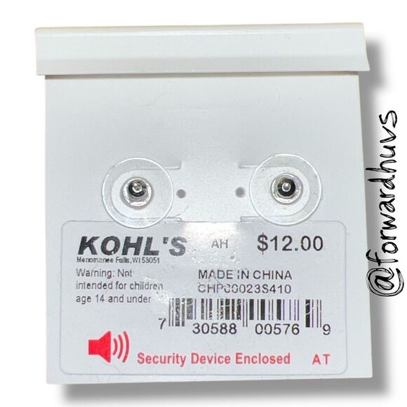 Bundle Sale 3 for $15 | Chaps Silver Tone Nickel Free Earrings With Blue Glass - Picture 5 of 7